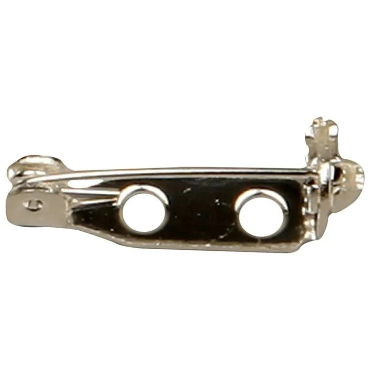 Metal Brooch Clasp, Silver, Set of 10