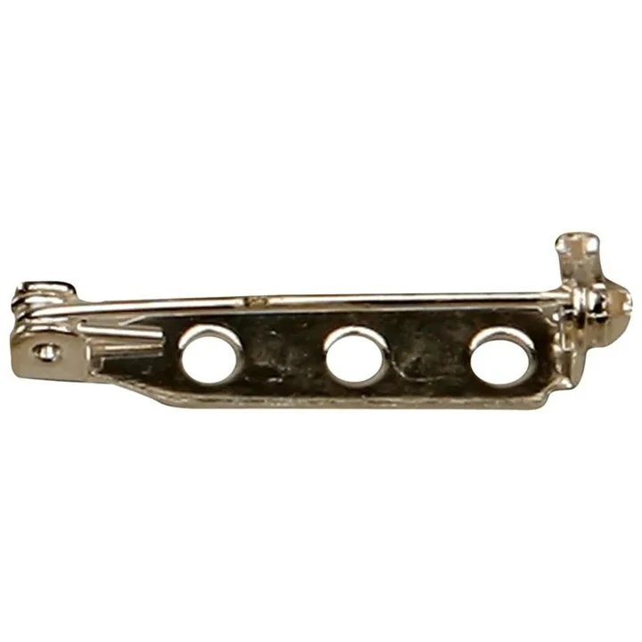 Metal Brooch Clasp, Silver, Set of 10