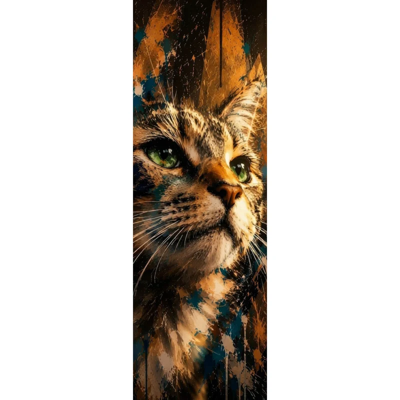 Acrylglasbild Beeindruckendes modernes Katzenportrait im Street Art Stil Panorama Hoch