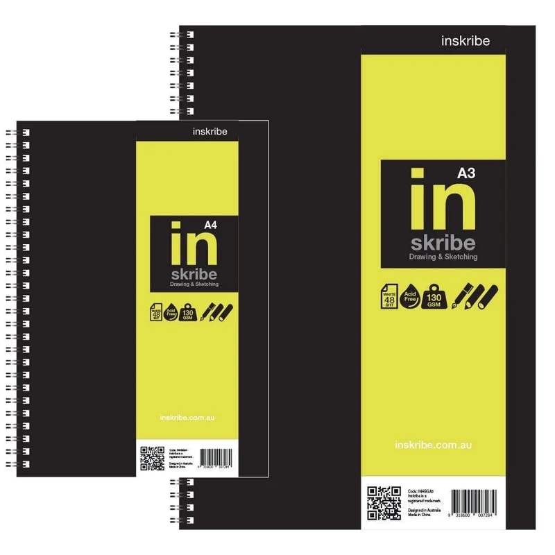 Inskribe Green Label Wirebound Sketchbook, 130gsm, 46 sheets