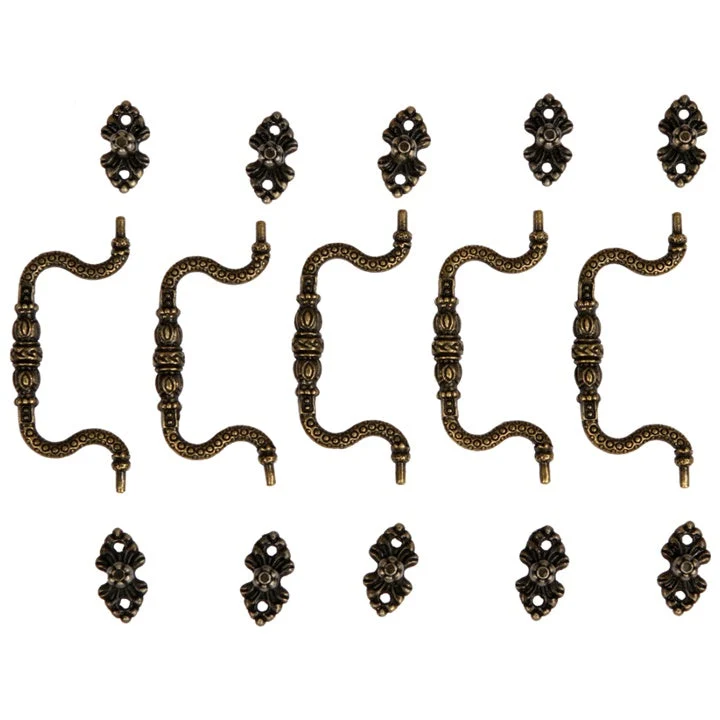 Bronze-Colored Metal Handle 90x39 mm - Set of 5