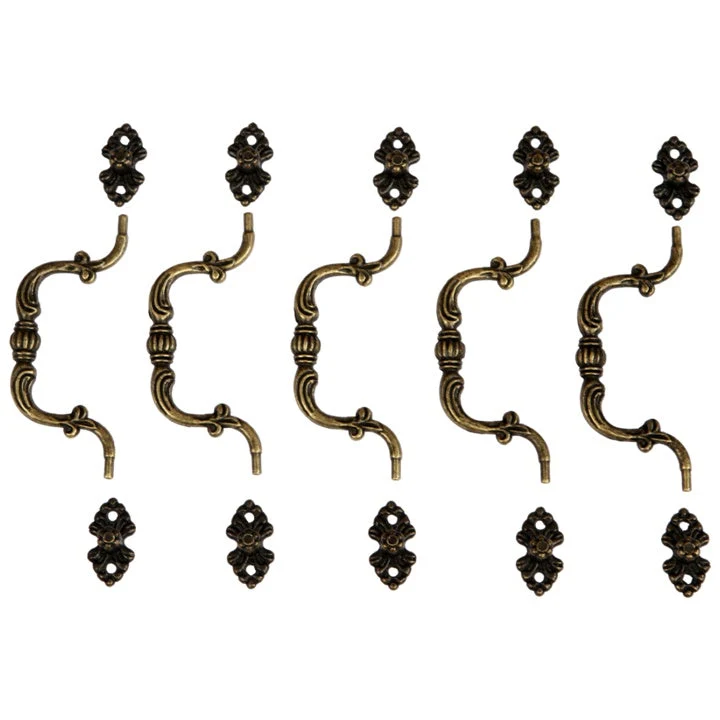 Bronze-Colored Metal Handle 90x39 mm - Set of 5