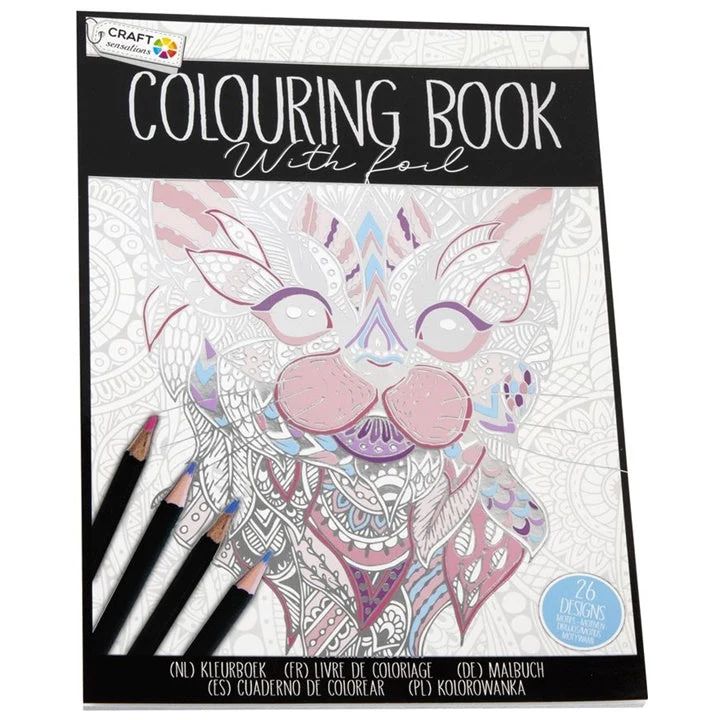 Antistress Coloring Book, Silver, 26 Motifs