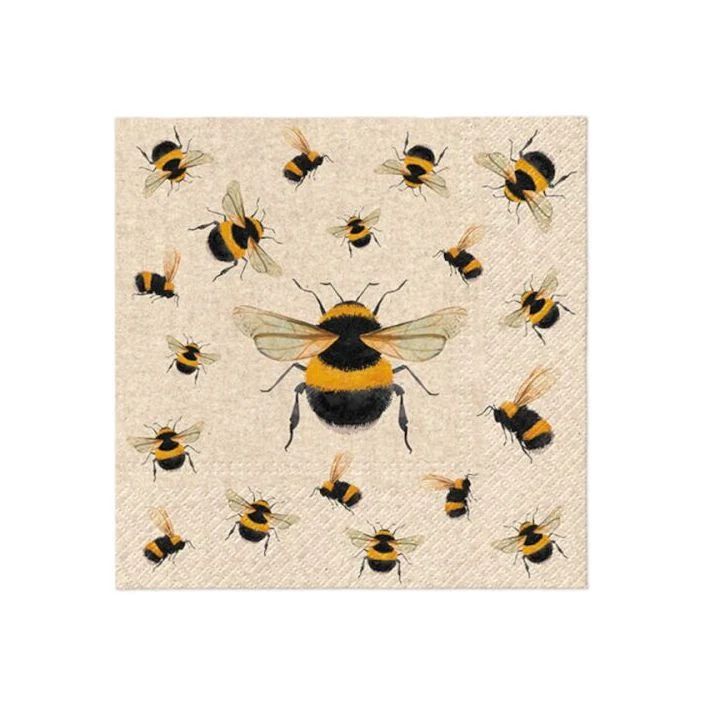Decoupage Napkins - Dancing Bees - 1 pc