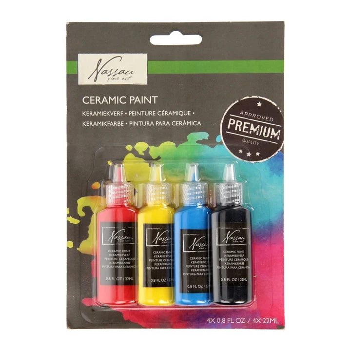 Nassau Fine Art Porcelain Paint Set, 4 x 22 ml