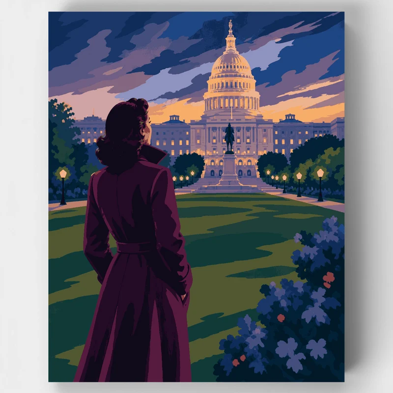 Capitol at Blue Hour - Paint by Numbers Kit