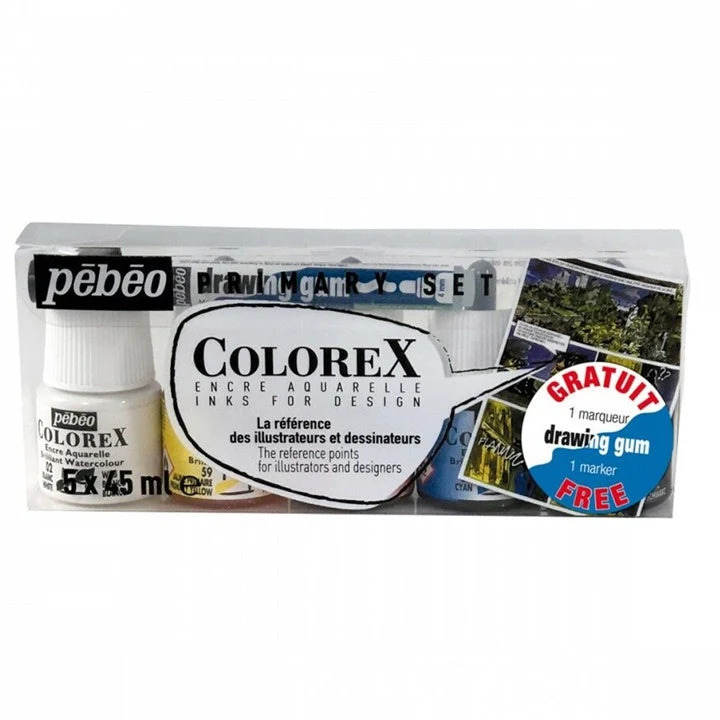 Pebeo Colorex Watercolor Ink / Basic Set of 5 x 45 ml