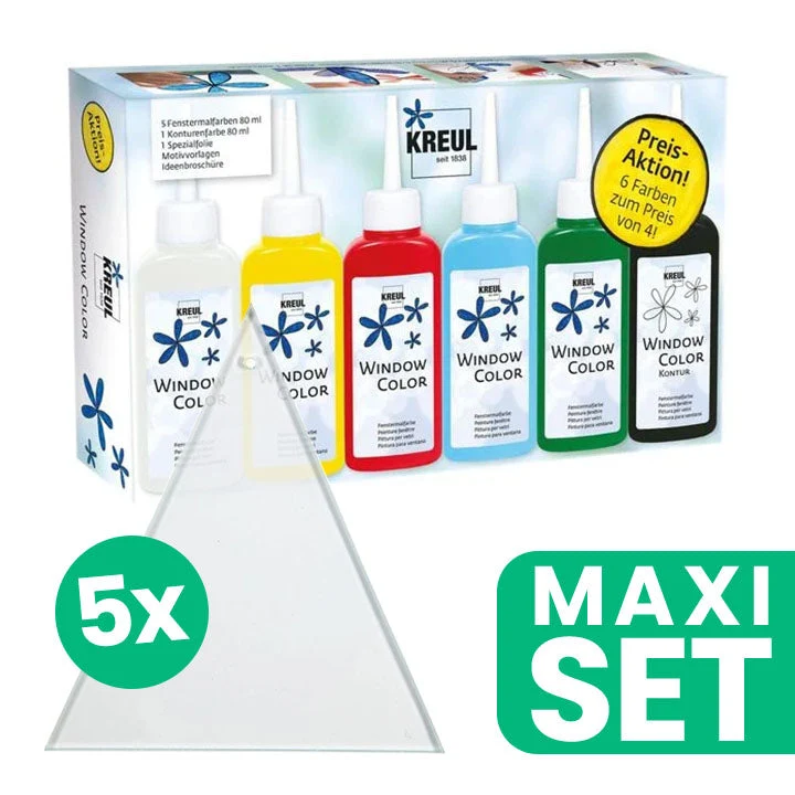 KREUL Glass Paint Set with Triangles for Decorating