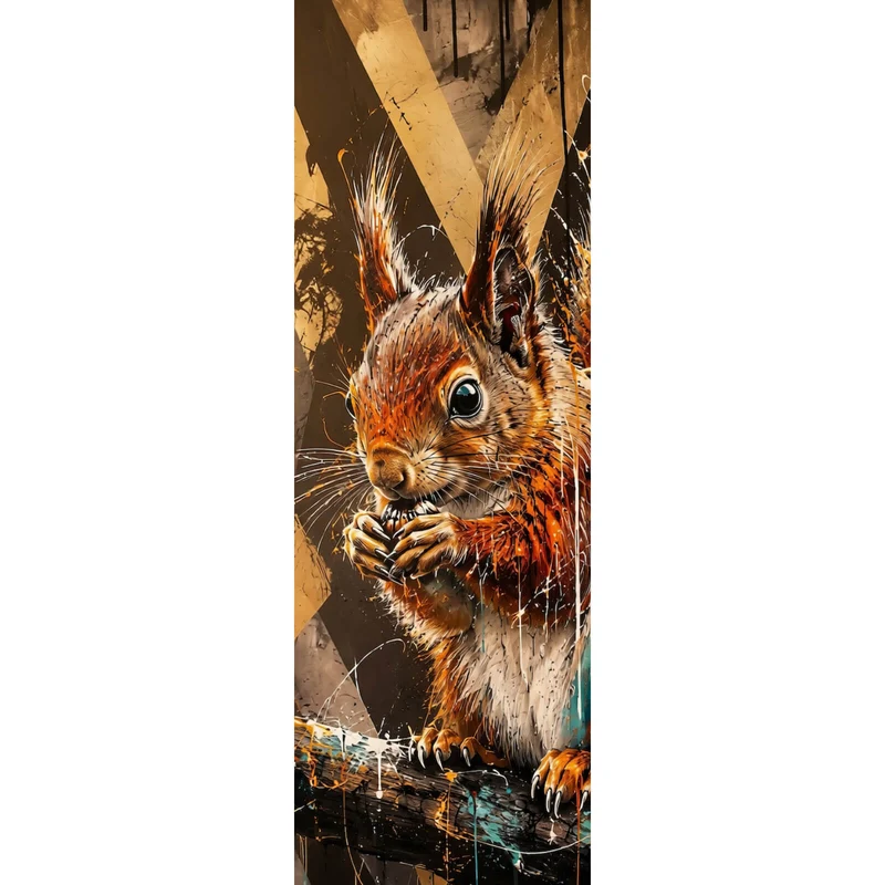 Leinwandbild Modern Art Eichhörnchen im Street Art Stil Panorama Hoch