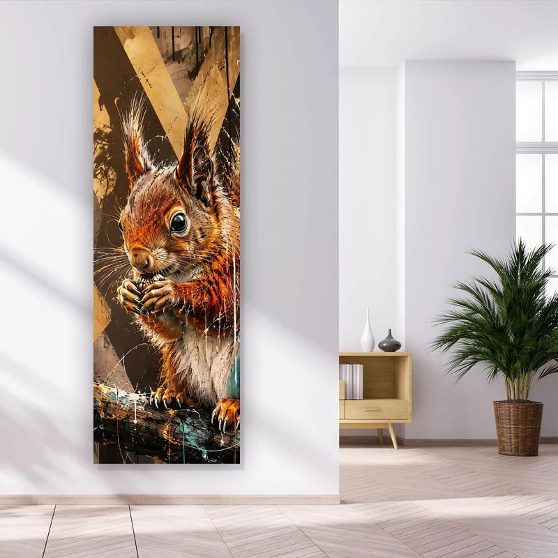 Poster Modern Art Eichhörnchen im Street Art Stil Panorama Hoch