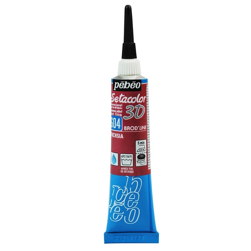 Pebeo - Setacolor Fabric & Textile 3D Brod'Line Effect - Fuschia 20ml