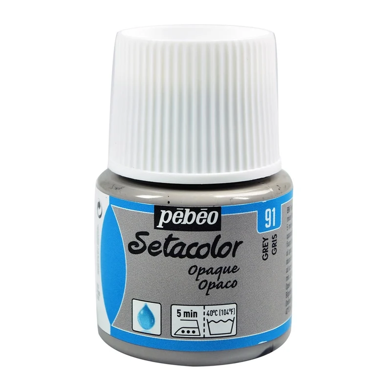 Pebeo - Setacolor Fabric & Textile Paint - Opaque Matt - Grey - 45ml