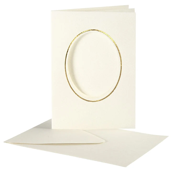 Card with Mat (Passe-Partout) and Envelope A6, Set of 10