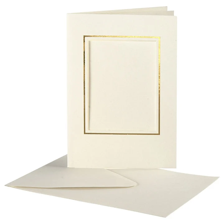 Card with Mat (Passe-Partout) and Envelope A6, Set of 10