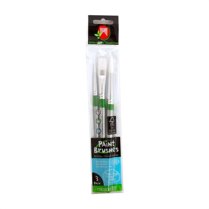 Roymac Achiever Set 3, White Taklon Brushes