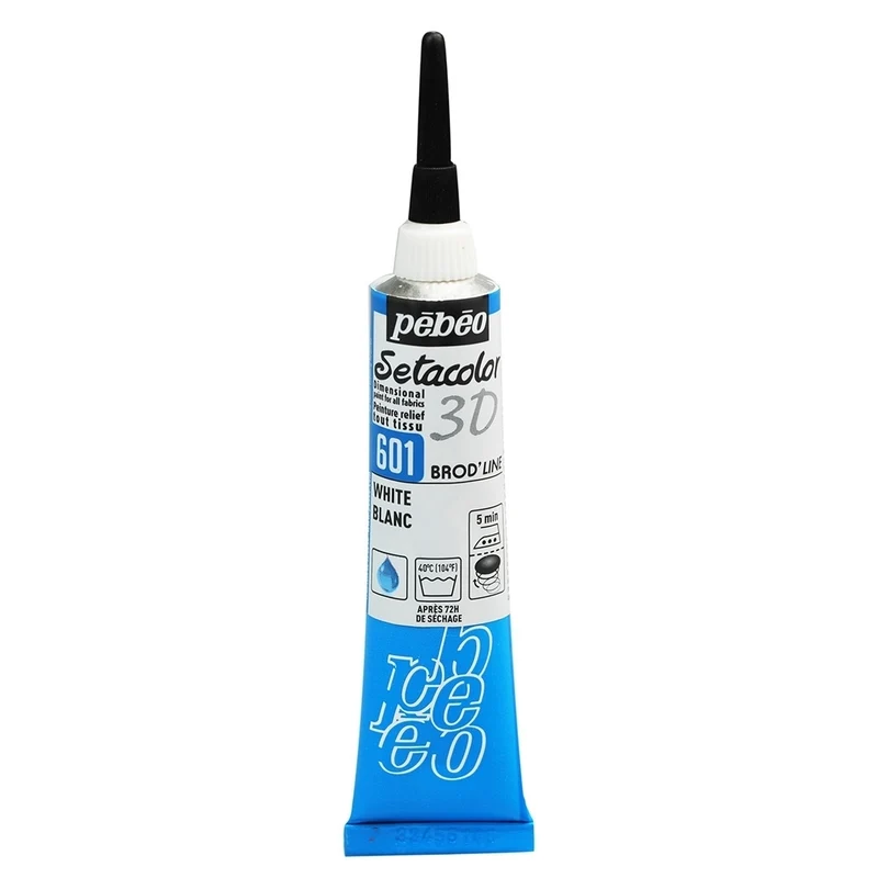 Pebeo - Setacolor Fabric & Textile 3D Brod'Line Effect - White 20ml