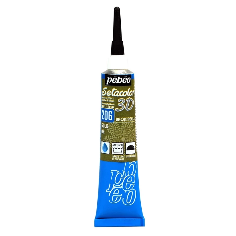 Pebeo - Setacolor Fabric & Textile 3D Brod'Perle Effect - Gold 20ml