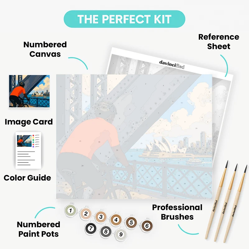 Harbour Bridge Cyclist - Paint by Numbers Kit