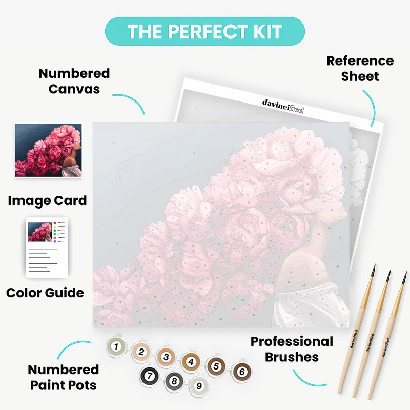 Peony Crowned Woman - Paint by Numbers Kit