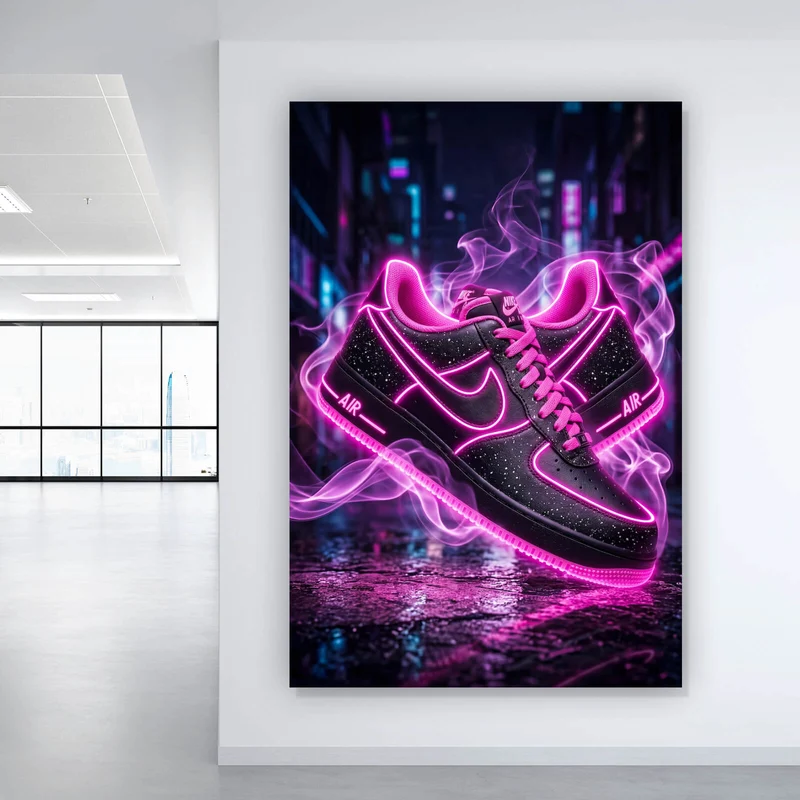Poster Neon Sneaker mit urbanem Flair Hochformat
