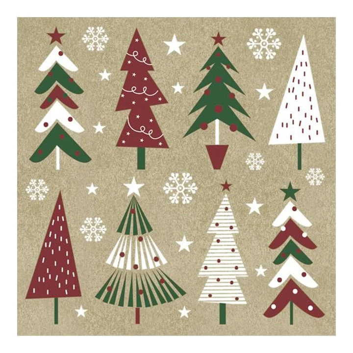 Christmas Trees Decoupage Napkins - 1 pc