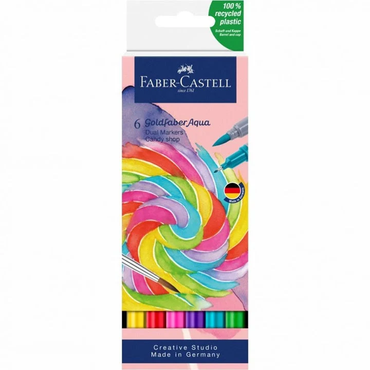 Faber-Castell Goldfaber Aqua Dual Watercolor Marker Set, Candy Shop