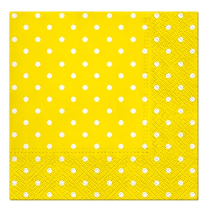 Cocktail Yellow Dots Decoupage Napkins - 1 pc