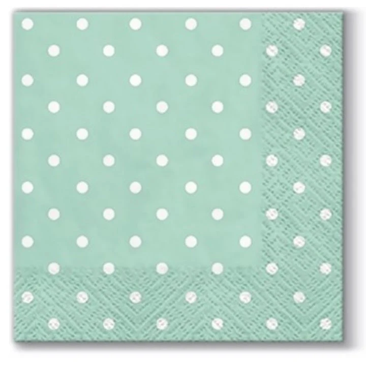 Decoupage Napkins Cocktail Mint Dots, 1 pc