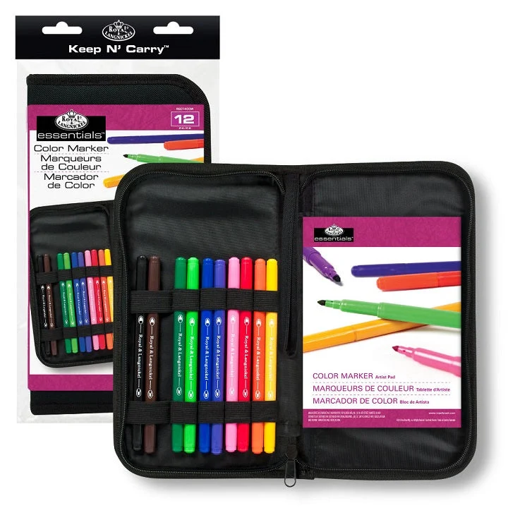 Royal & Langnickel Colored Marker Set in Pencil Case, 12-Piece