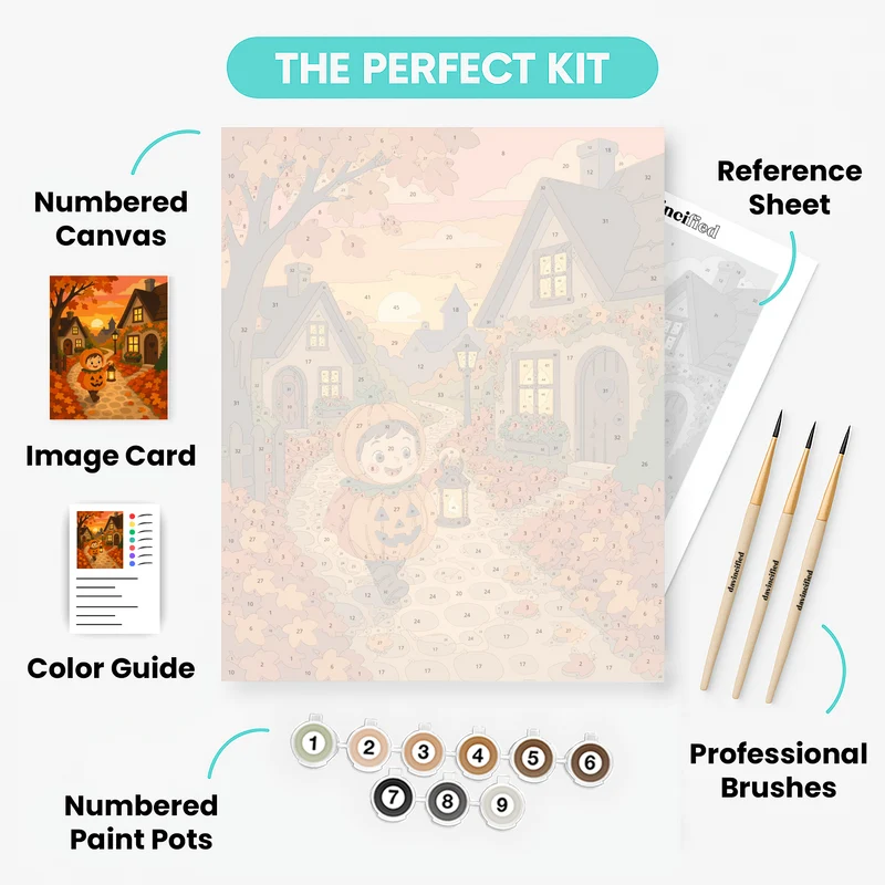 Pumpkin Costume Trick-or-Treater - Paint by Numbers Kit