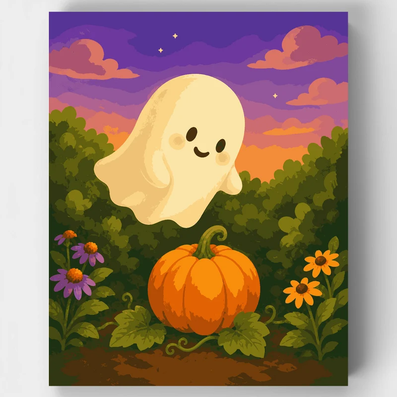 Pumpkin Patch Ghost - Paint by Numbers Kit
