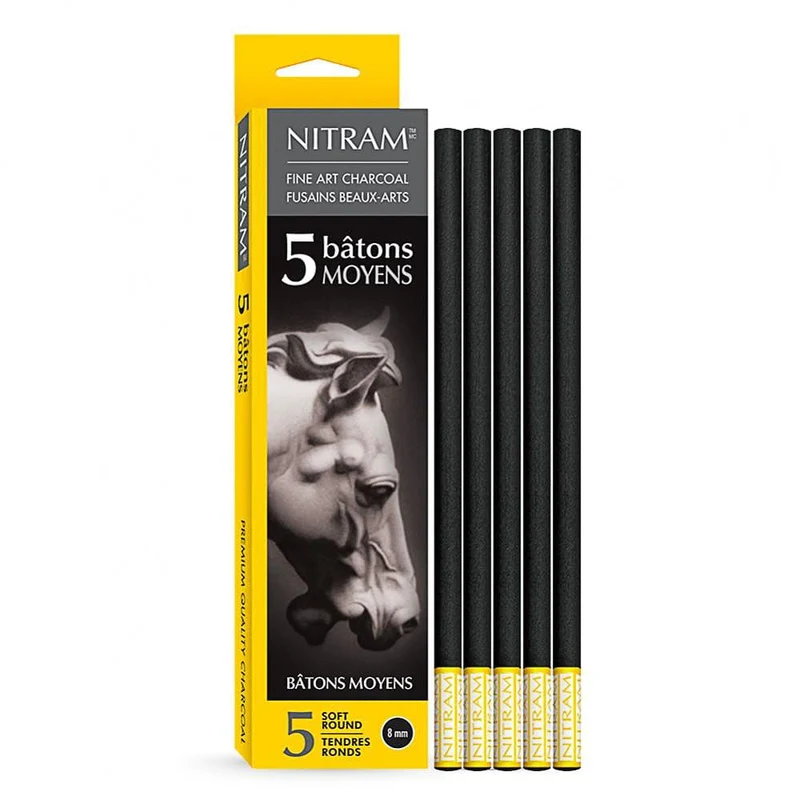 Nitram Fine Art Charcoal Soft Round Box 5