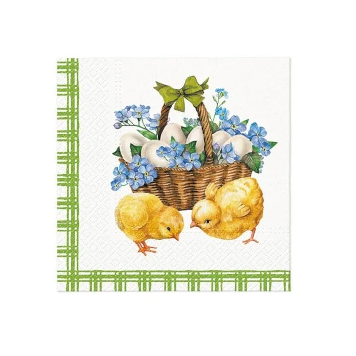 Decoupage Napkins - Chicks with Basket - 1 pc