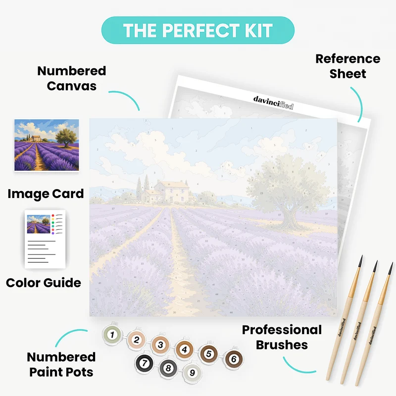 Provence Lavender Rows - Paint by Numbers Kit