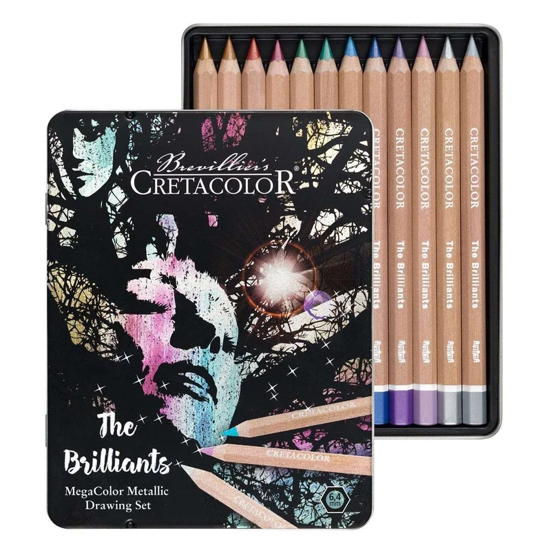 'The Brilliants' Metallic Pencils & Black Paper Pad Set