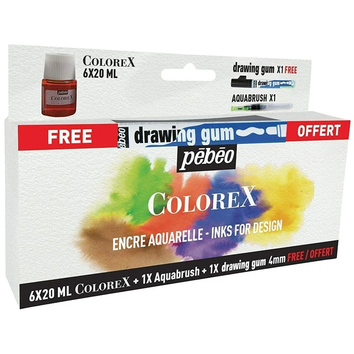 Pebeo Colorex Watercolor Ink Set of 6 x 20 ml