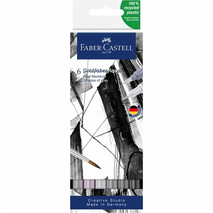 Goldfaber Aqua Dual Watercolor Marker Set, Shades of Gray