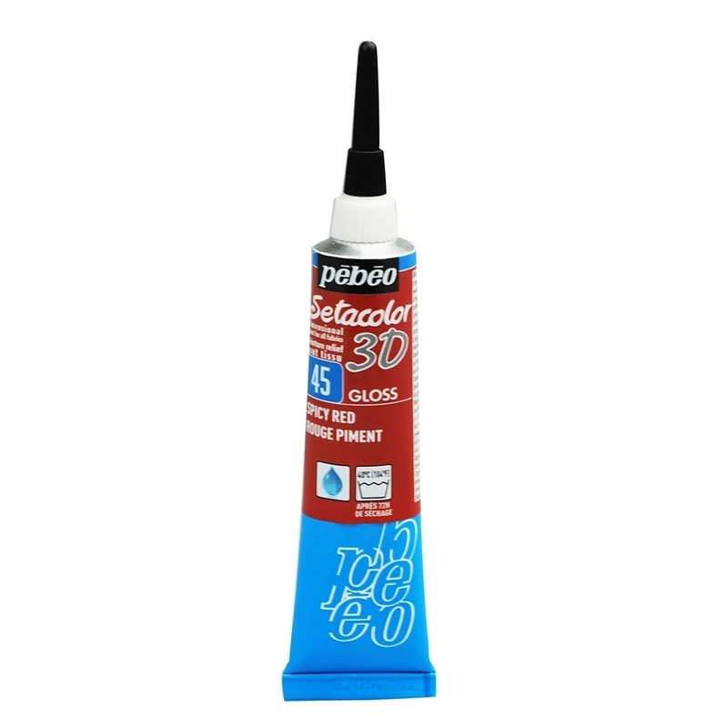 Pebeo - Setacolor Fabric & Textile 3D Gloss Effect - Pepper Red 20ml