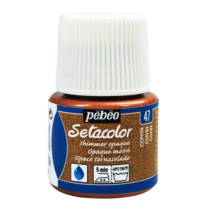 Pebeo - Setacolor Fabric & Textile Paint - Opaque Shimmer - Copper - 45ml