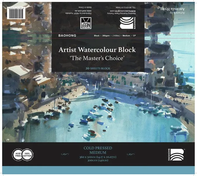 Baohong Artist Watercolour Block, Cold Pressed 140lb 300gsm