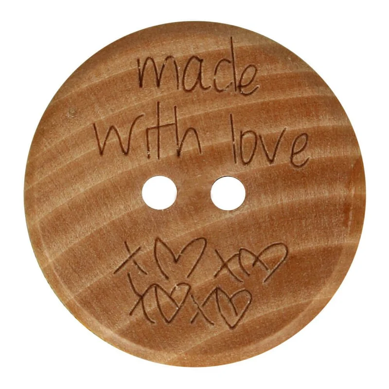 Knopf Holz "made with love" 25mm
