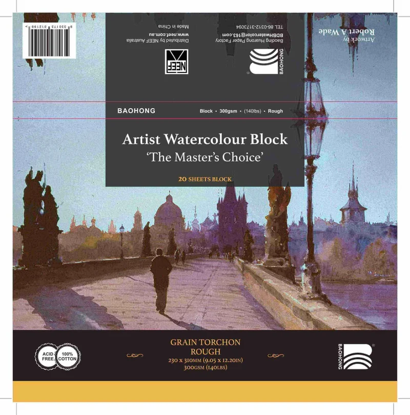 Baohong Artist Watercolour Block, Rough 140lb 300gsm