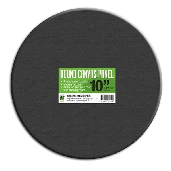 Round Canvas Panel Black