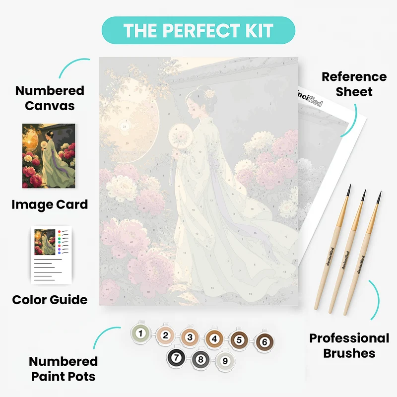 Peony Garden Twilight - Paint by Numbers Kit