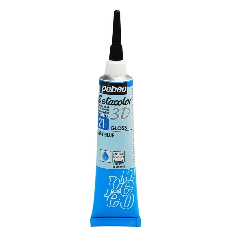 Pebeo - Setacolor Fabric & Textile 3D Gloss Effect - Baby Blue 20ml
