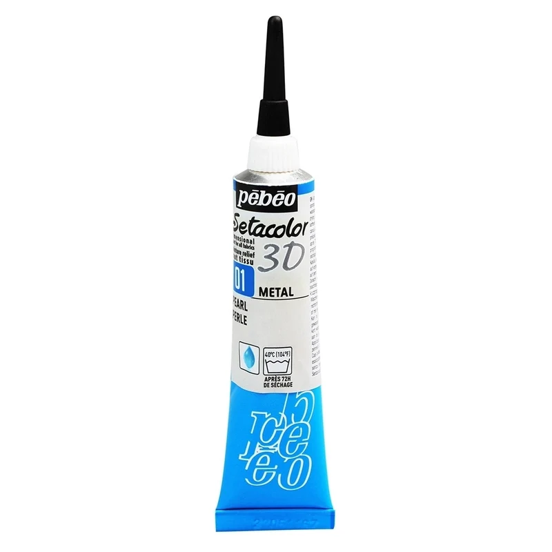 Pebeo - Setacolor Fabric & Textile 3D Metal Effect - Pearl 20ml