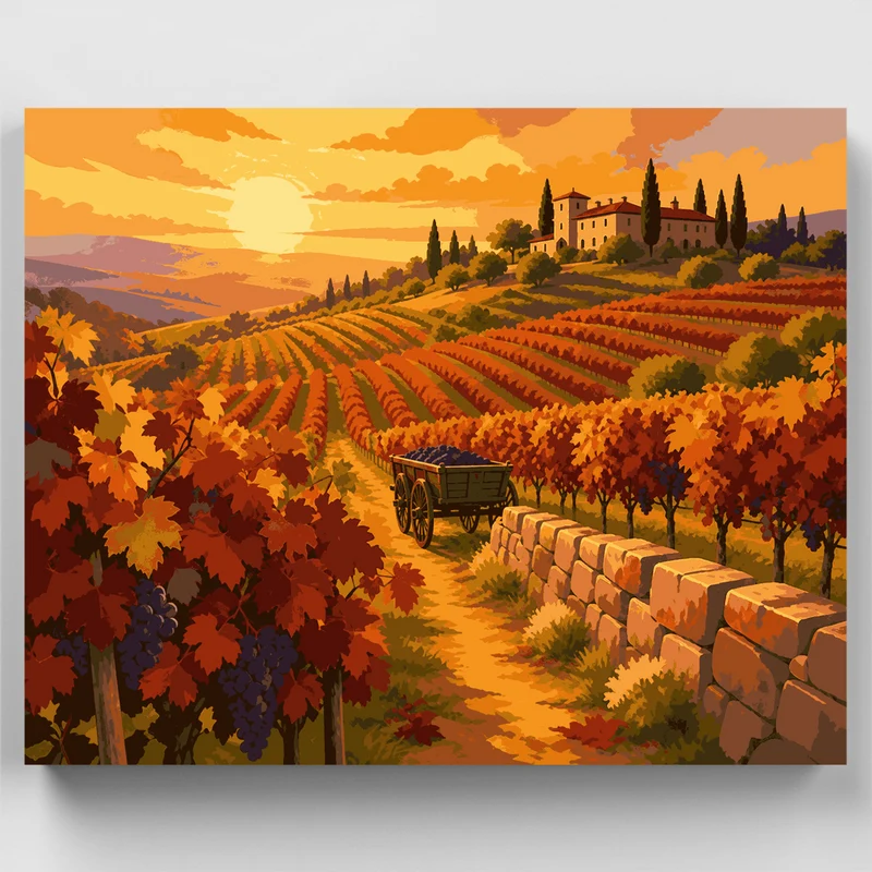 Tuscan Harvest Cart - Paint by Numbers Kit