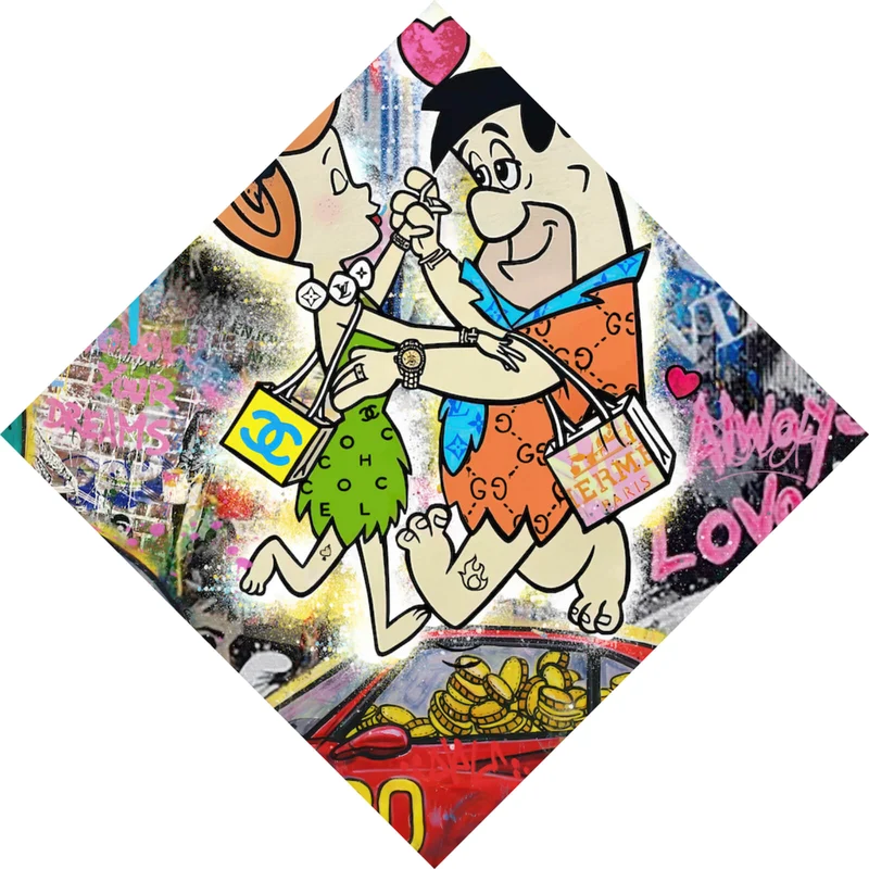 Acrylglasbild Always Love you Raute