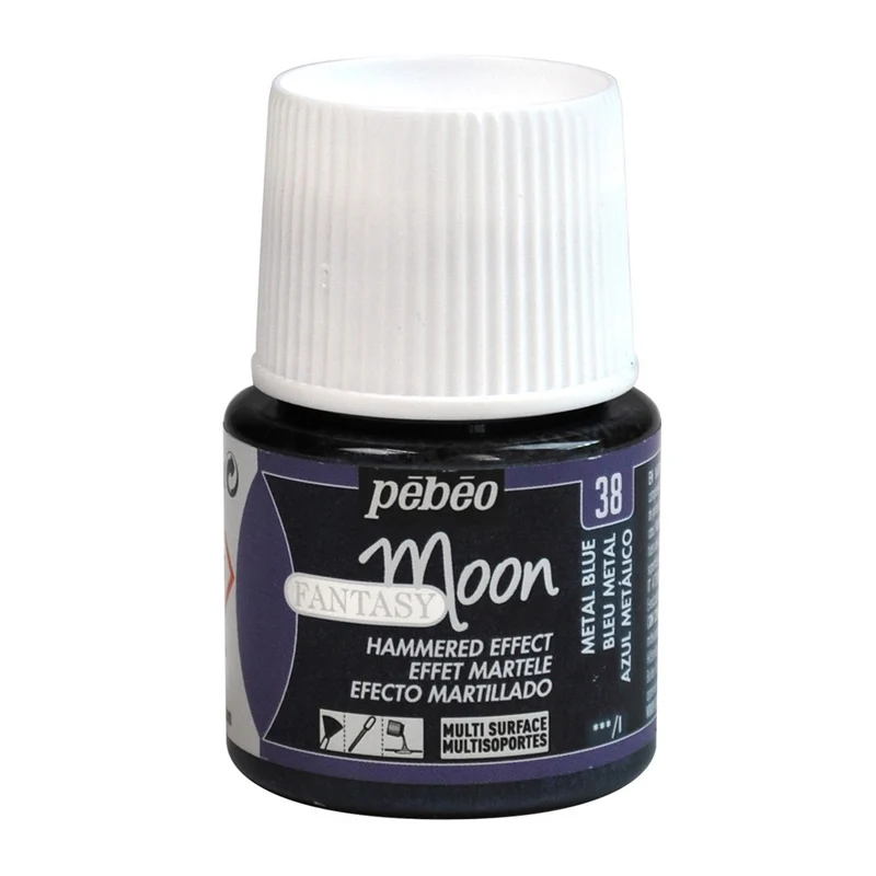Pebeo - Fantasy Moon - Hammered Pearl Effect - Metal Blue - 45ml