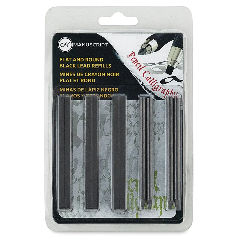 Manuscript CalliCreative Round & Flat Lead Refill Set 10/Pkg-Black